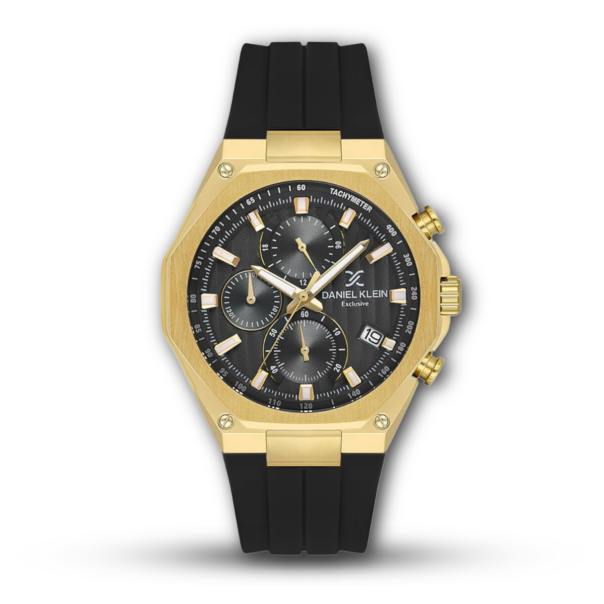 Daniel Klein DK.1.14258 Octagonal Chronograph Style Silicone Strap Men’s Watch