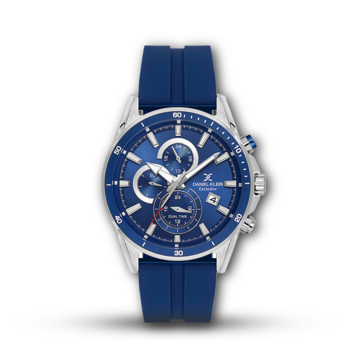 Daniel Klein DK14246 Dual Time Chronograph Style Silicone Strap Men’s Watch