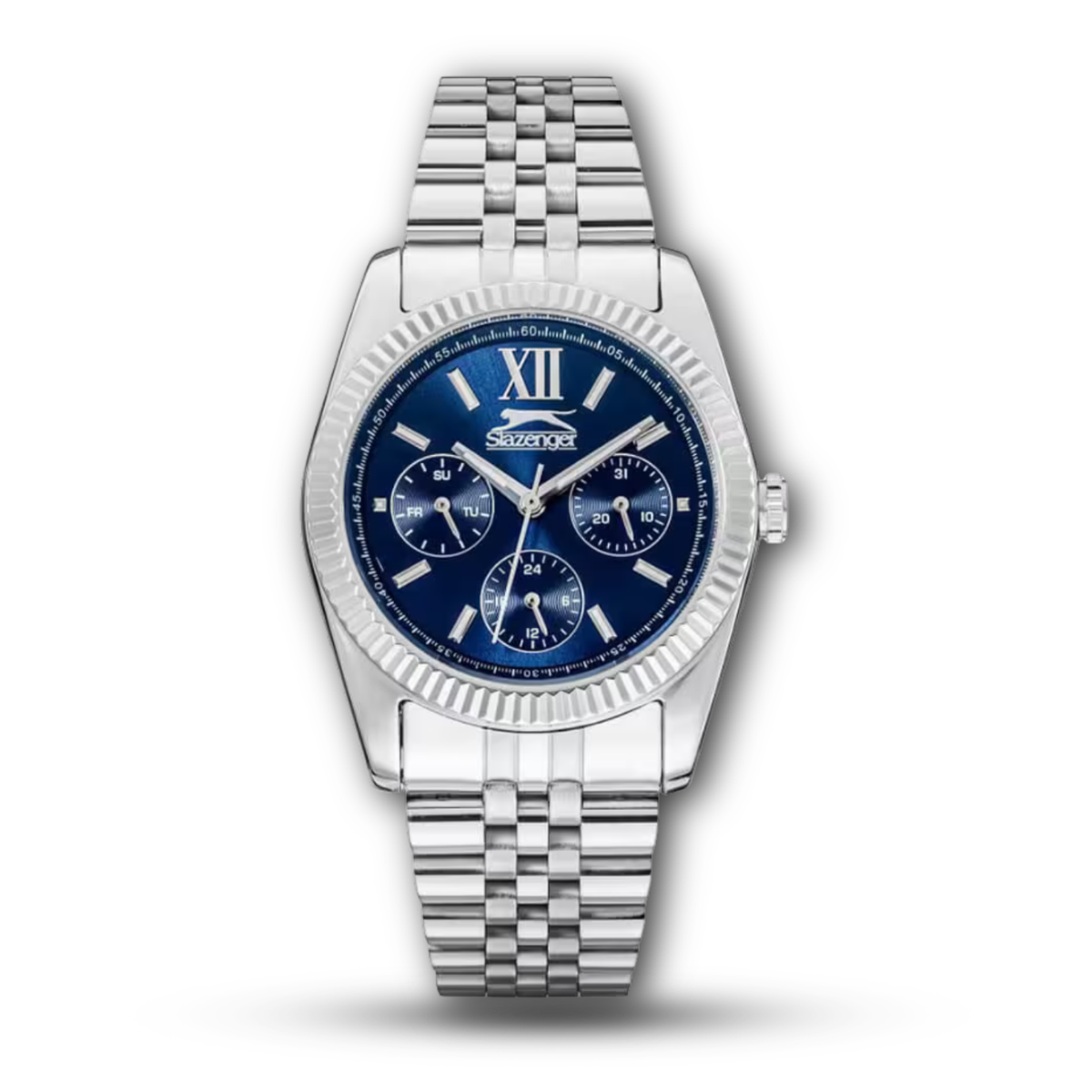 Slazenger SL.09.6556.4.01 Men's Silver Watch – Navy Blue