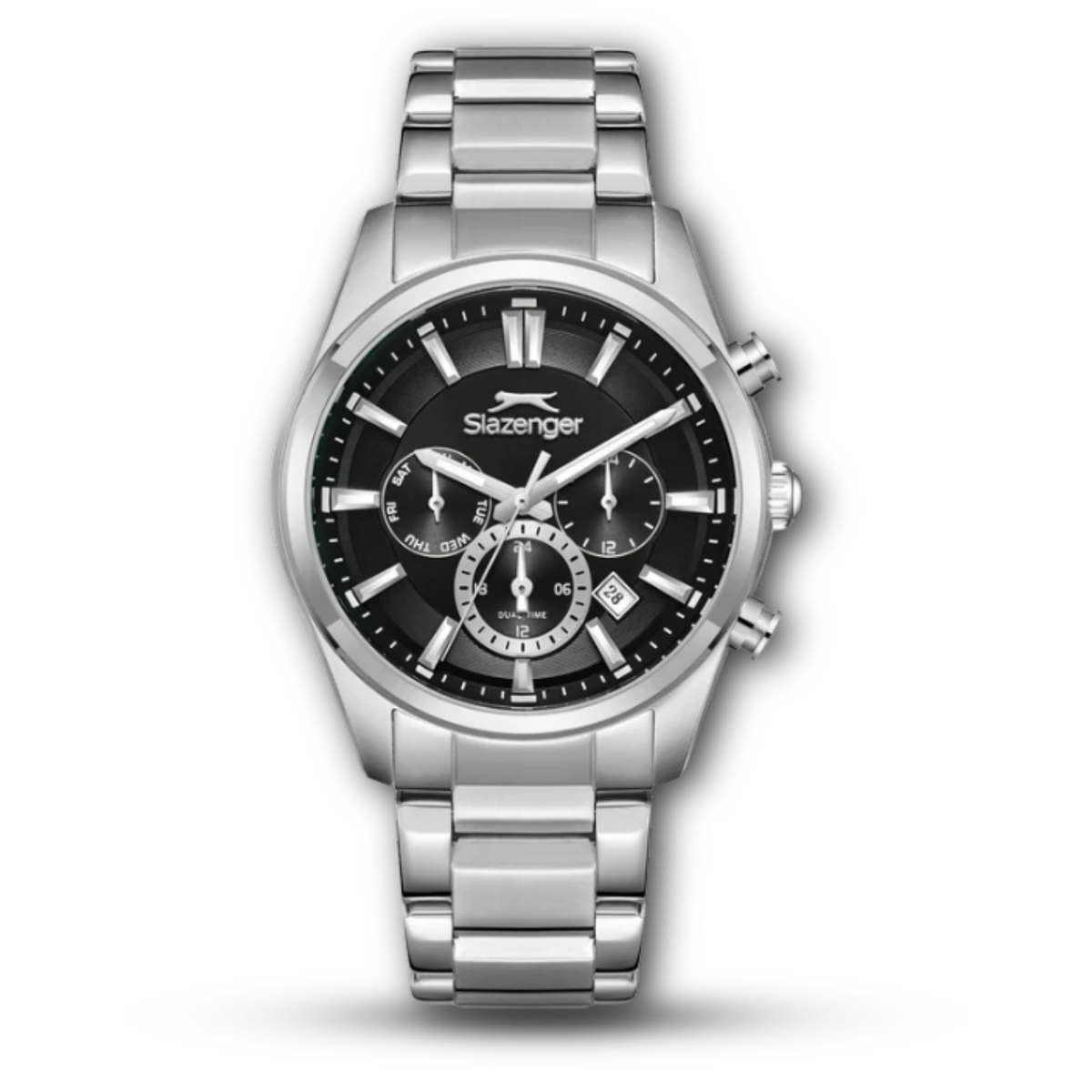 Slazenger SL.9.2498.2.05 Men's Chronograph Watch Black Dual-Time Dial