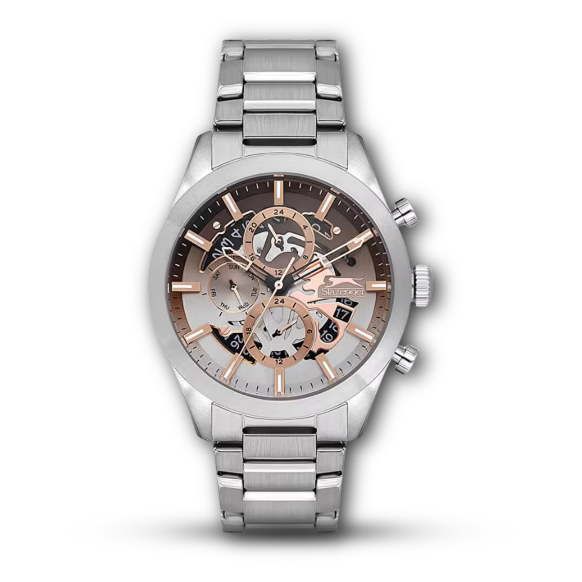 Slazenger SL.09.2399.2.06 Men's Chronograph Watch Grey Fumé Dial with Skeleton Detailing