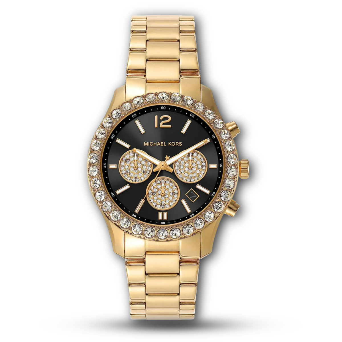 Michael Kors MK7414 Everest – Gold-Tone Crystal Bezel Chronograph Women's Watch