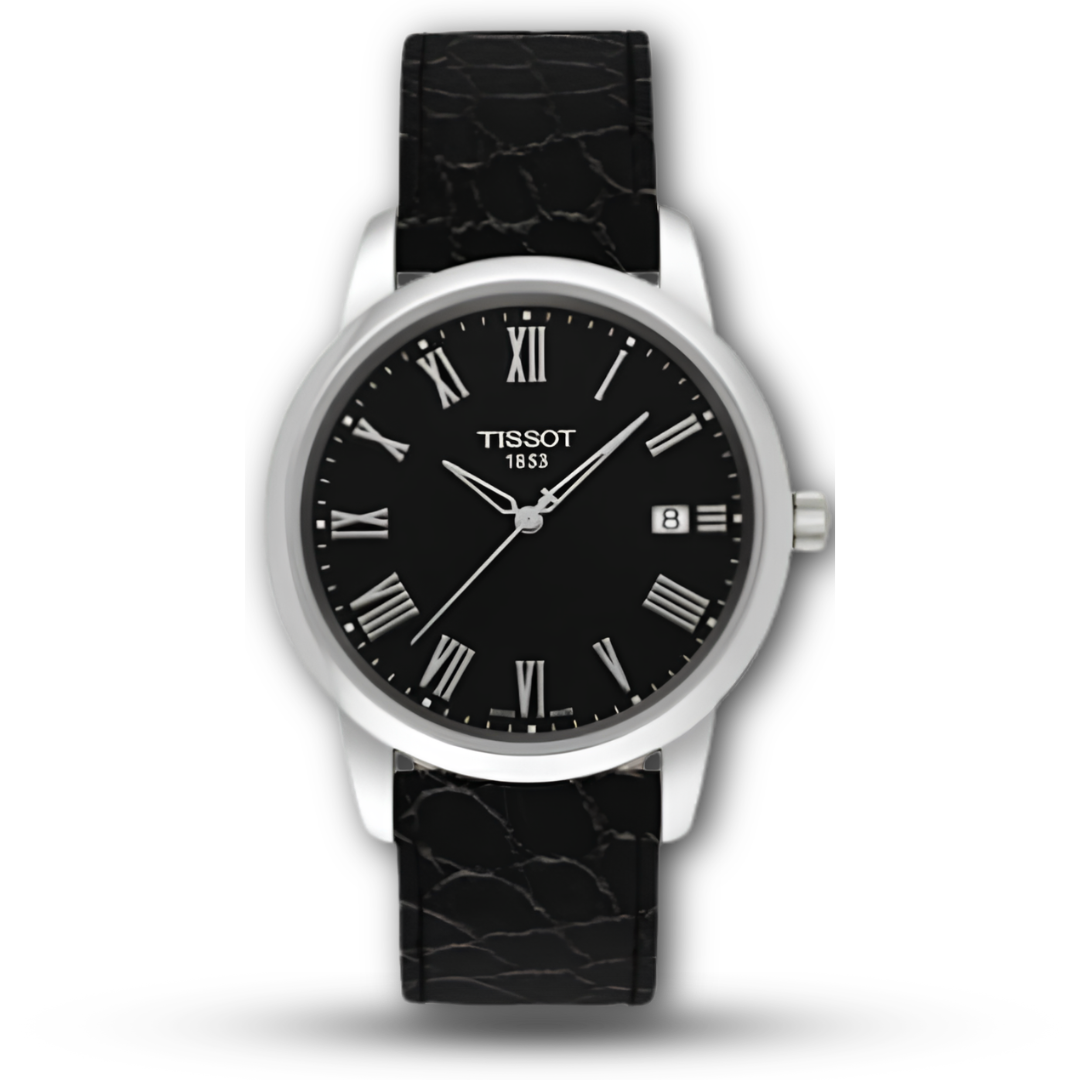 Tissot Classic Dream T033.410.16 Roman Numeral Leather Strap Quartz Men’s Watch 2 Colorways (White Dial Brown Strap and Black Dial Black Strap)