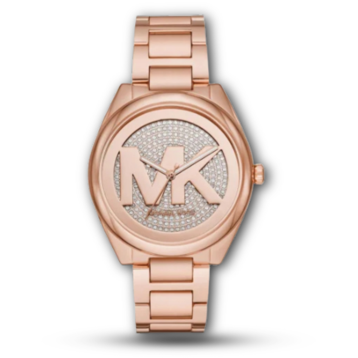 Michael Kors MK7312 – Rose Gold Crystal Pavé Logo Women's Watch