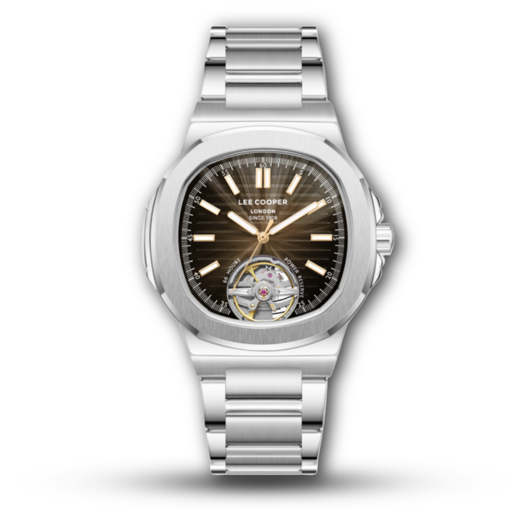 Lee Cooper Stainless Steel Automatic Open-Heart Men's Watch