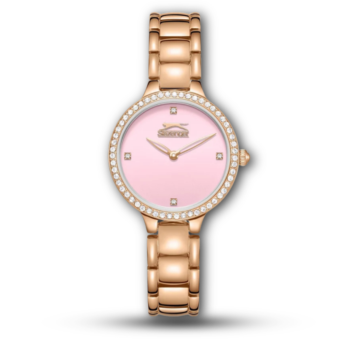 Slazenger SL.9.2335.3.02 Women's Rose Gold Watch Pink Dial with Crystal Bezel