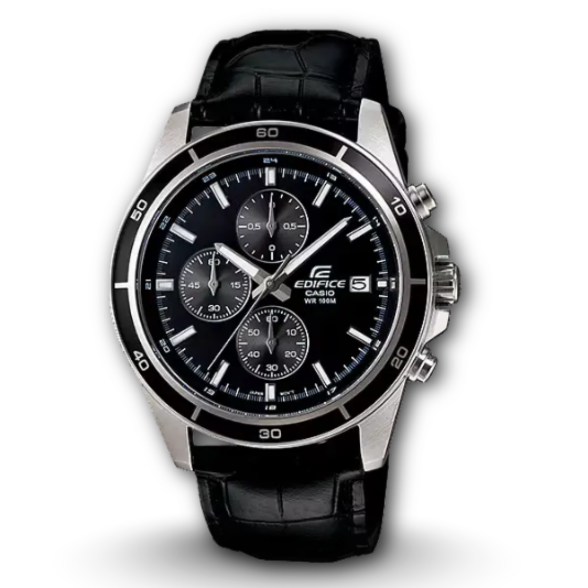 Casio Edifice EFR-526L-1AVUDF Black Dial Leather Strap Men's Watch