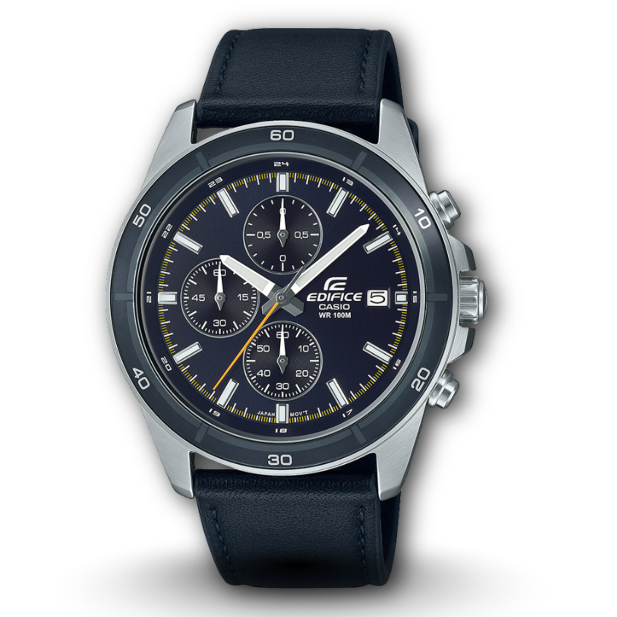 Casio Edifice EFR-526L-2CVUDF Black Dial Blue Leather Strap Men's Watch