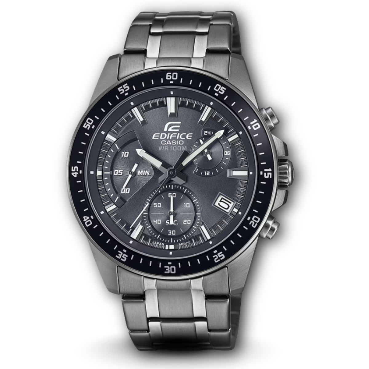 Casio Edifice EFV-540DC-1CVUDF Grey Dial Black Metal Band Men's Watch