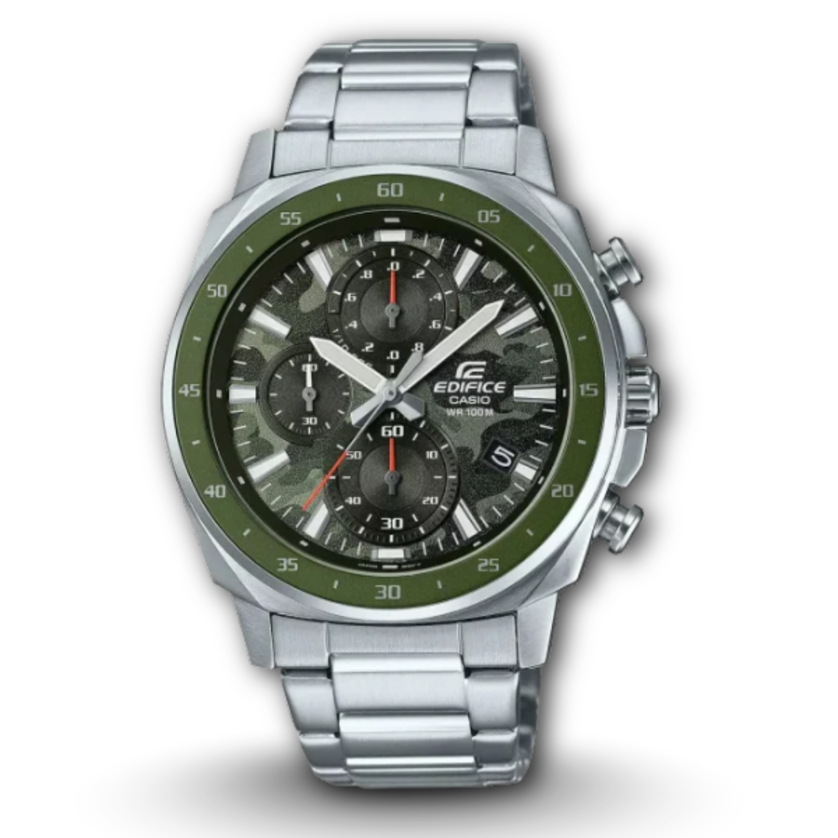 Casio Edifice EFV-600D-3C Green Dial Metal Band Men's Watch