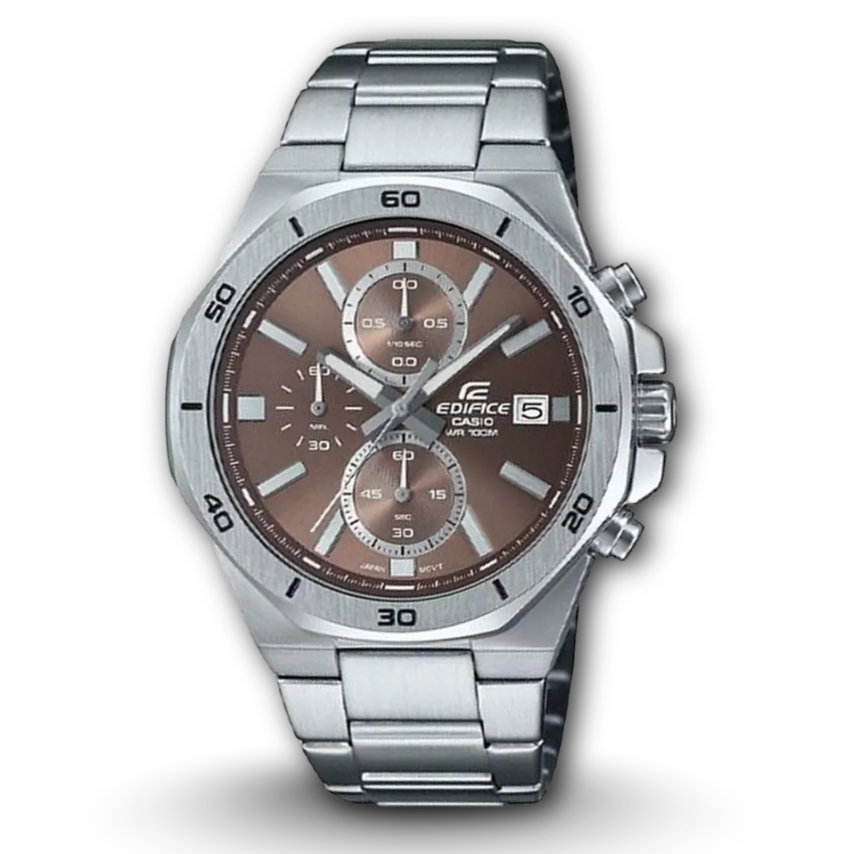 Casio Edifice EFV-640D-5A Brown Dial Metal Band Men's Watch