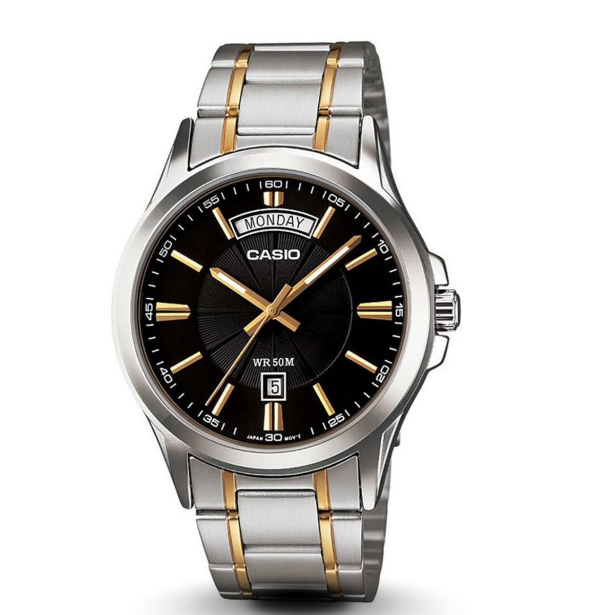 Casio MTP-1381G-1AVDF Black Dial Two-Tone Men's Watch