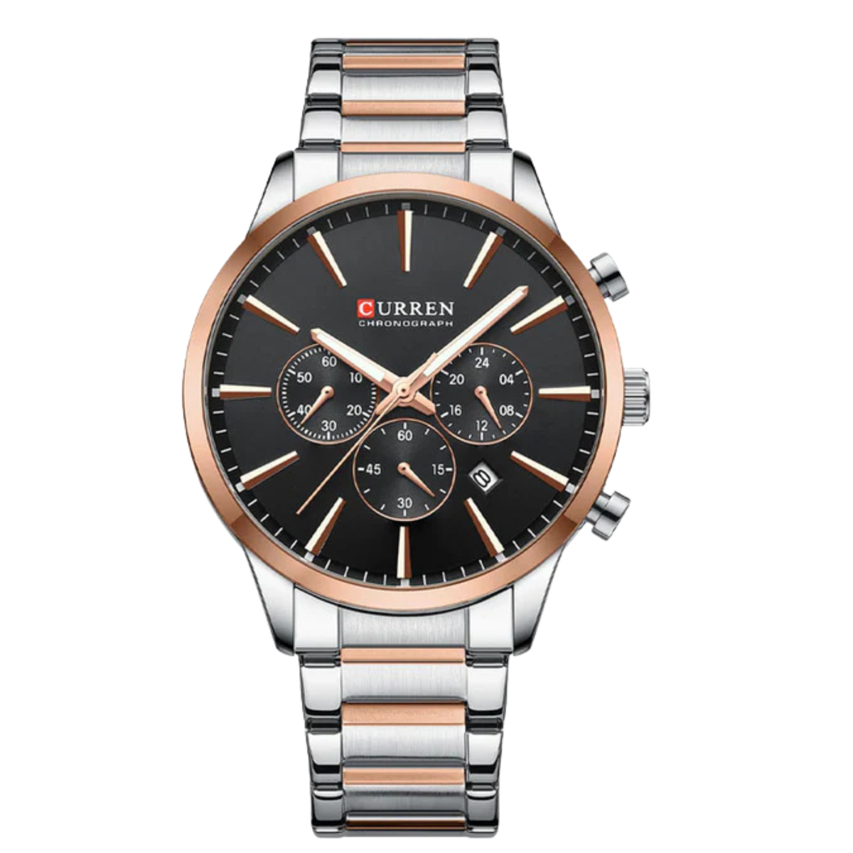 Curren 8435-CHTT-WHT Metal Band Men's Watch