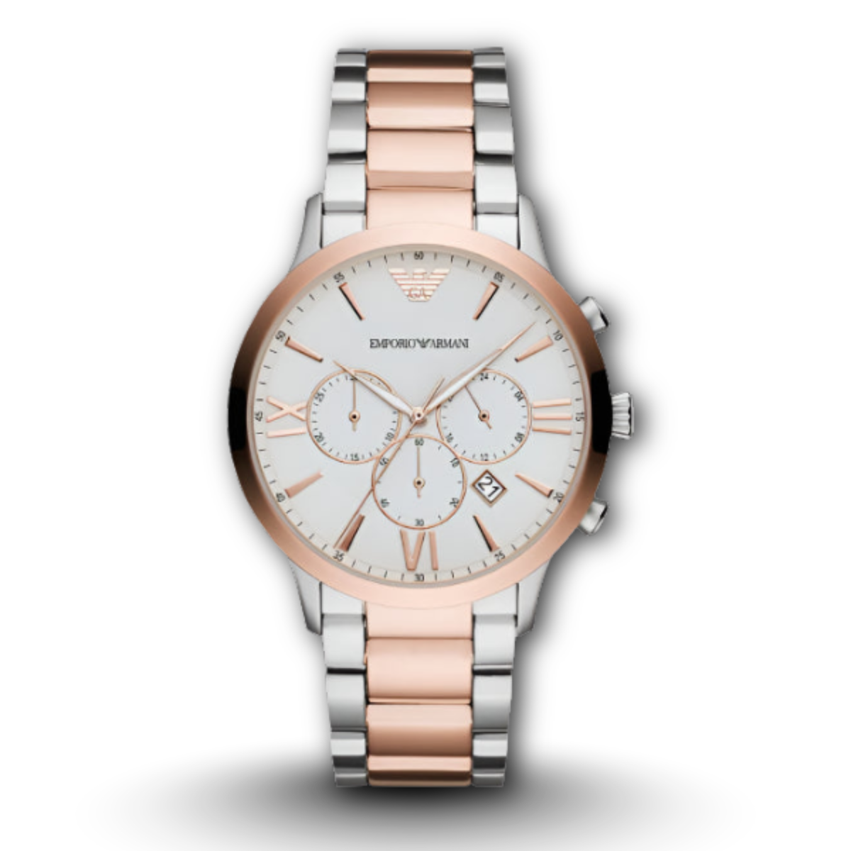 Emporio Armani AR11209 Giovanni White Dial Two-Tone Men's Watch