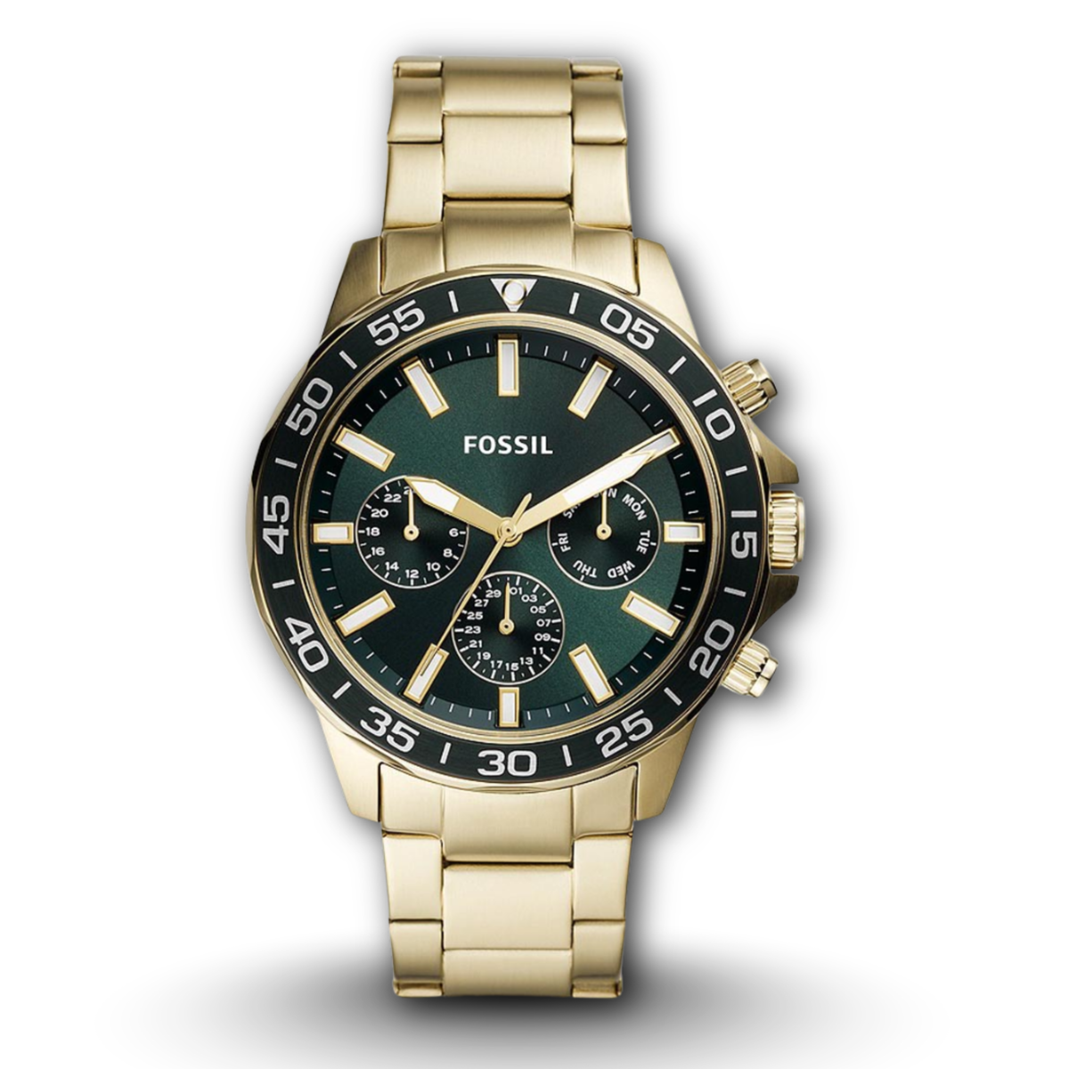 Fossil BQ2493 Green Dial Gold Chronograph Quartz Men's Watch