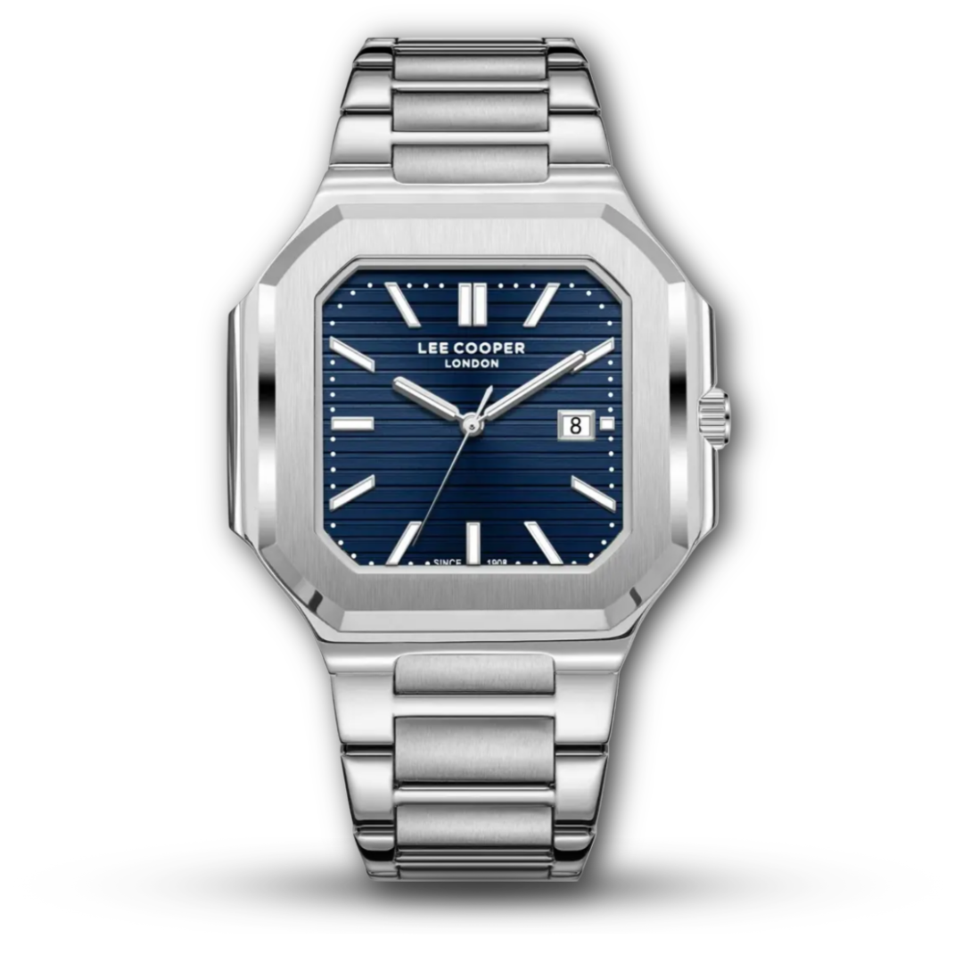 Lee Cooper LC08269.390 – Square Case Blue Ribbed Dial Watch