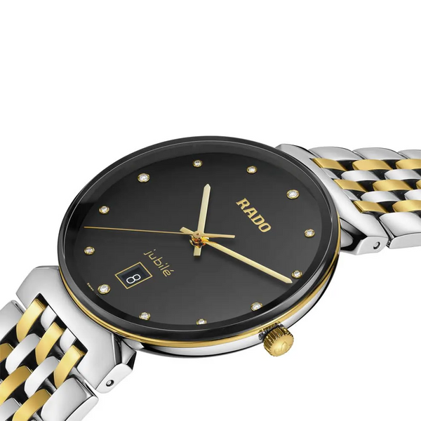 Rado Florence Classic R48912743 Black Dial Two-Tone Diamonds Men's Watch