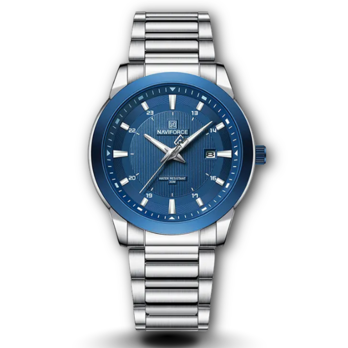 NAVIFORCE NF 8029 Luminous Date Clock Stainless Steel Waterproof Male Quartz