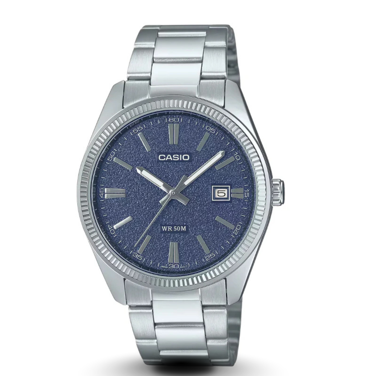 Casio Silver Stainless Steel Blue Dial Quartz Watch for Gents - CASIO MTP-1302DA-2A1VDF