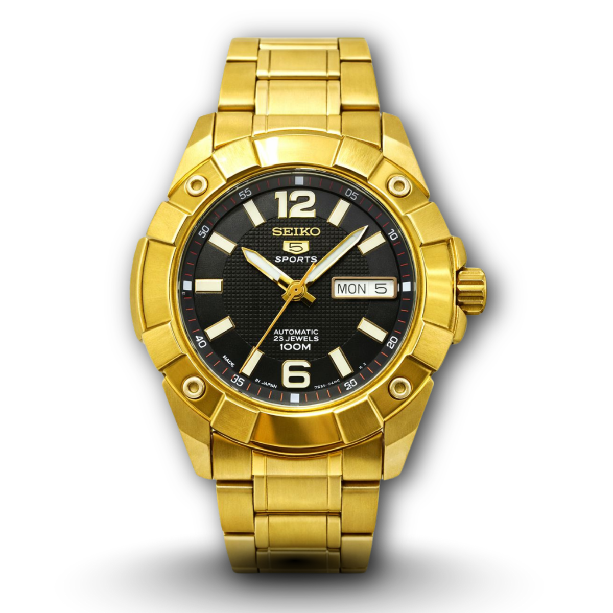 Seiko 7s36 automatic golden men's watch