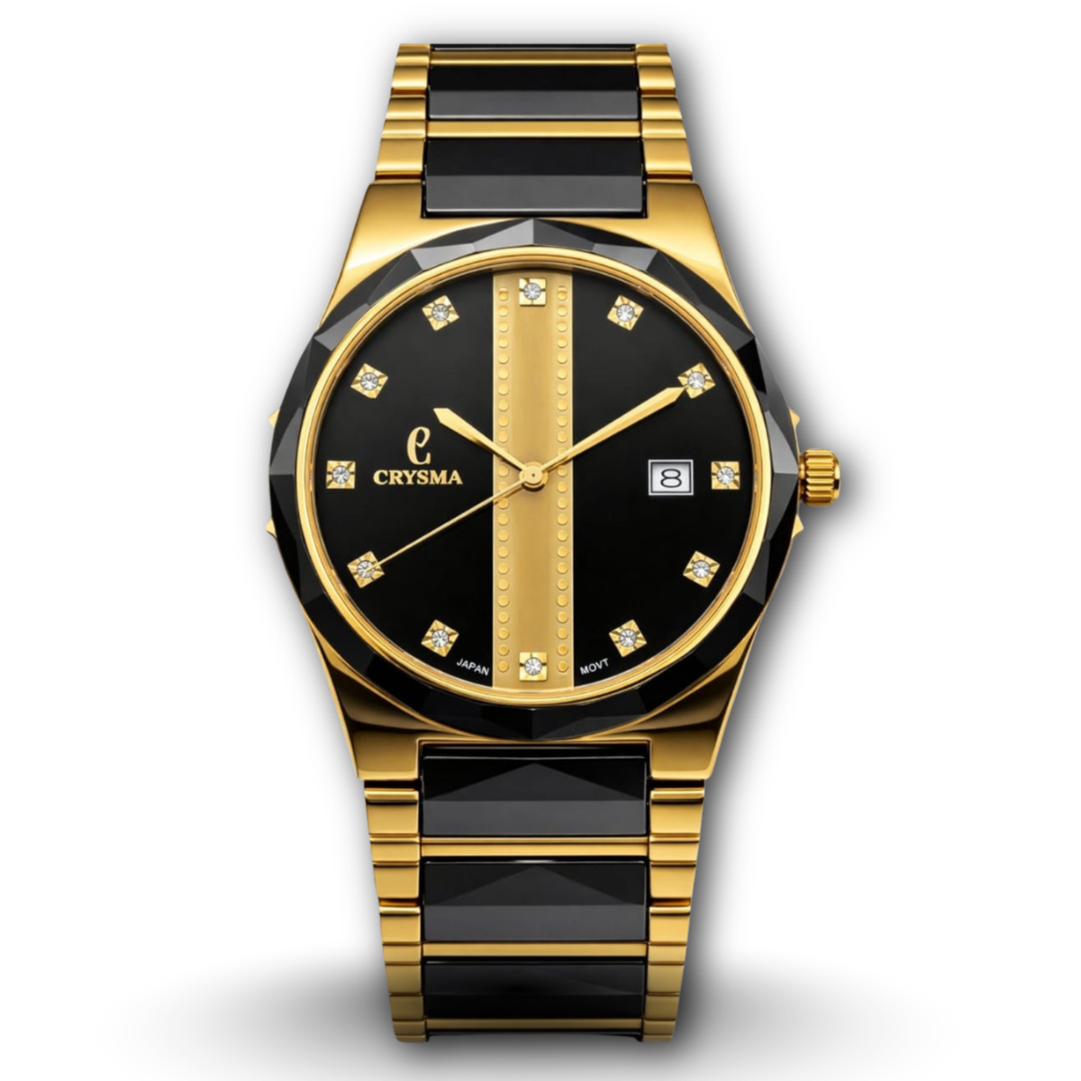 Crysma Aspire CRL685 Black Gold Ceramic Steel Men's Watch