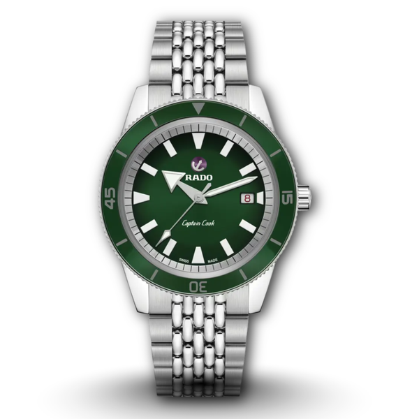 Rado Captain Cook R32505313 Green Dial Automatic Men's Watch front view

