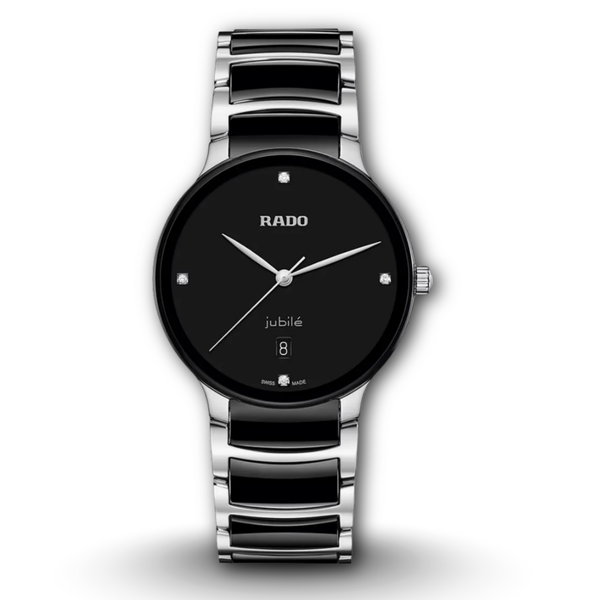 Rado Centrix R30021712 Black Dial Diamonds Men's Watch front view
