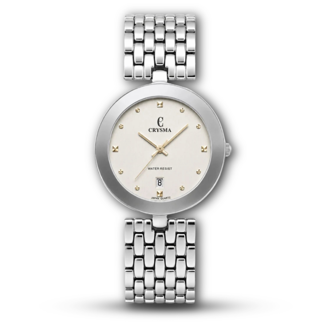 Crysma 3677 Slim Stainless Steel Dress Watch