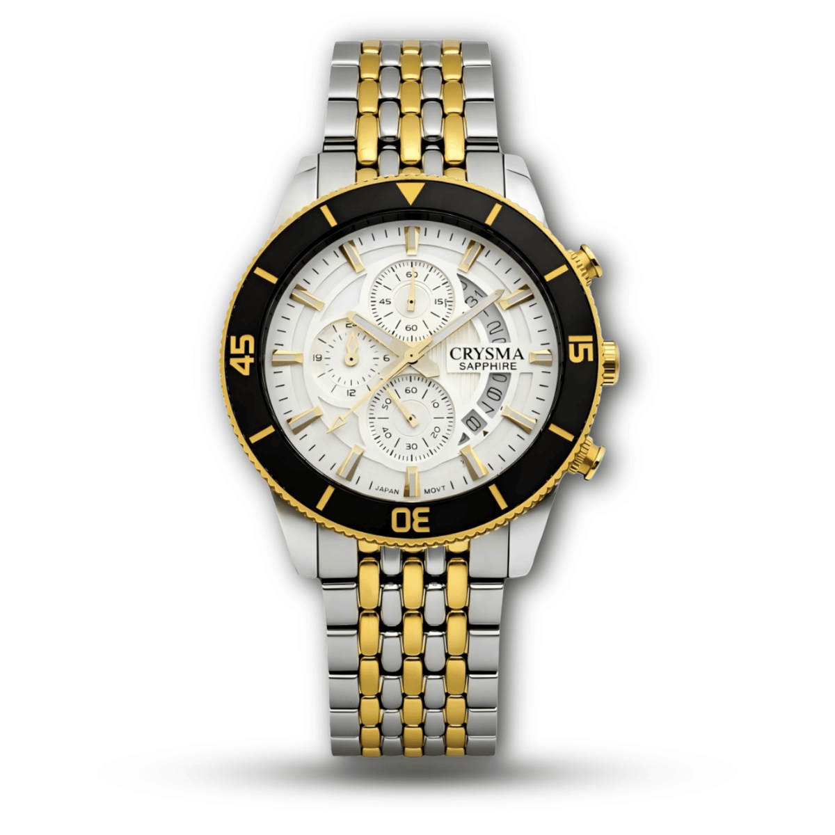 Crysma 7090 Sapphire Two-Tone Chronograph Diver Bezel Men's Watch